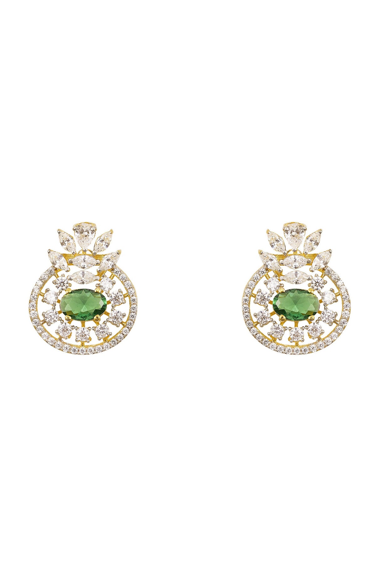 Urmi Stone Embellished Pendant  Chain & Earring Set 