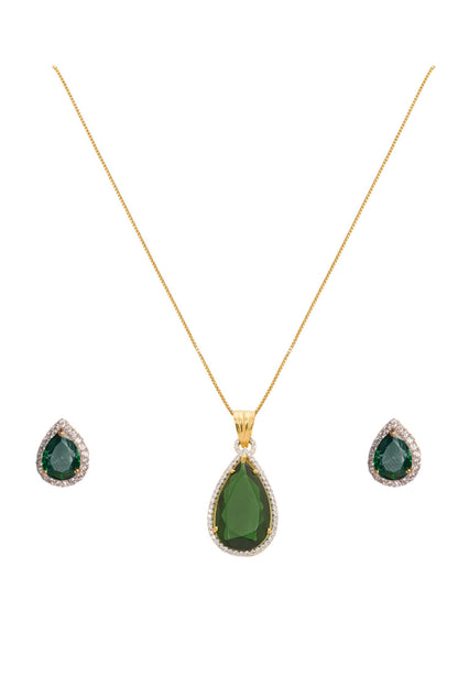 Pear Shaped Pendant & Earring Set 