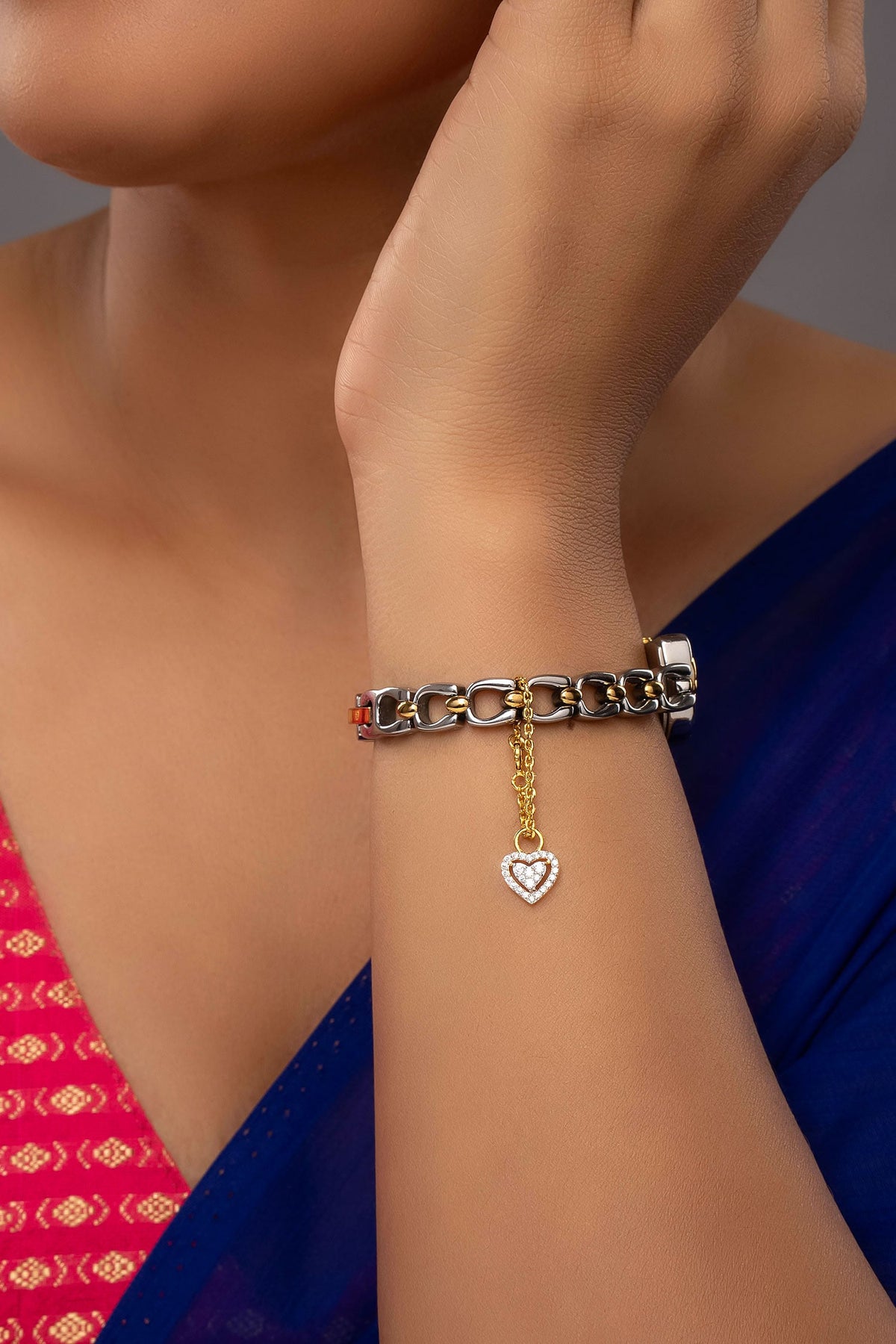 Radiant Heart Shaped Watch Charm 
