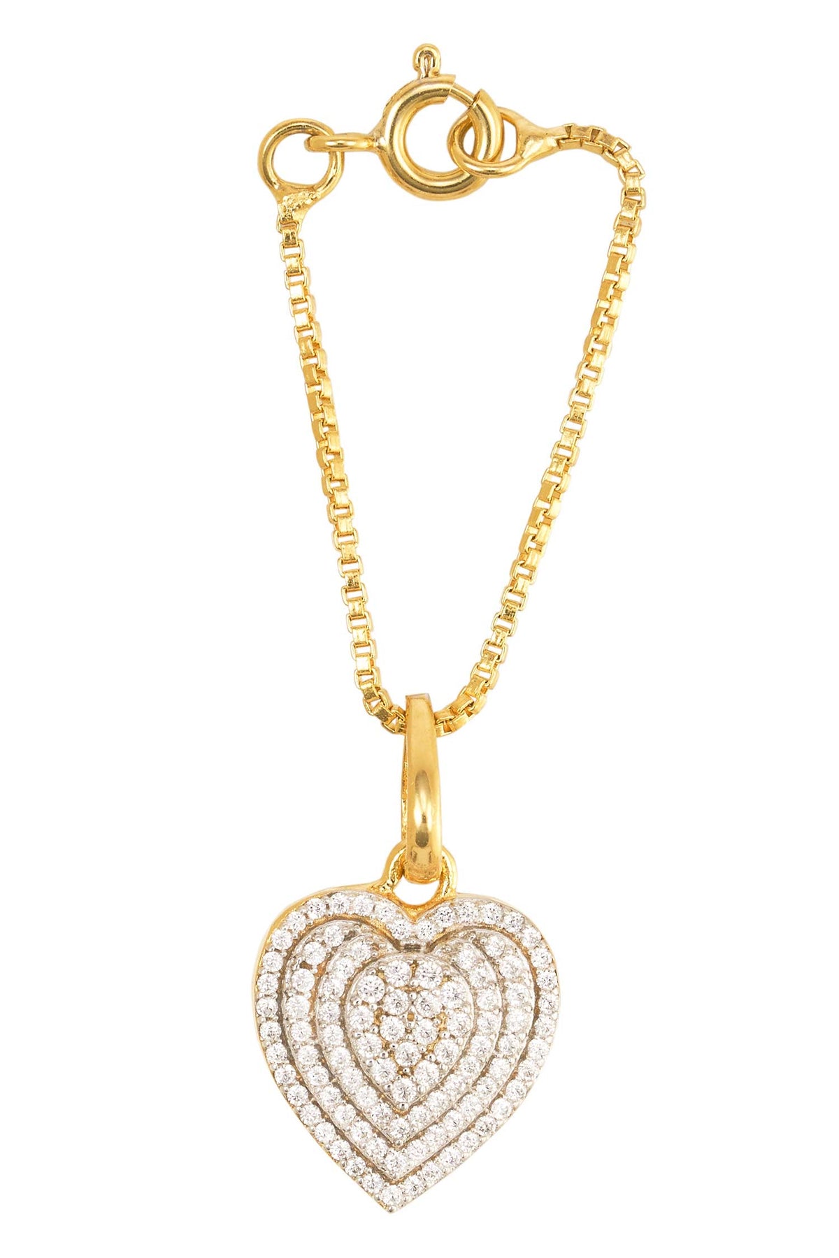 Amore Heart Shaped Charm with Pave Embellishment 