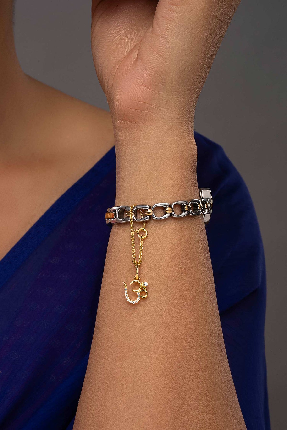 Aum Motif Embellished Watch Charm 