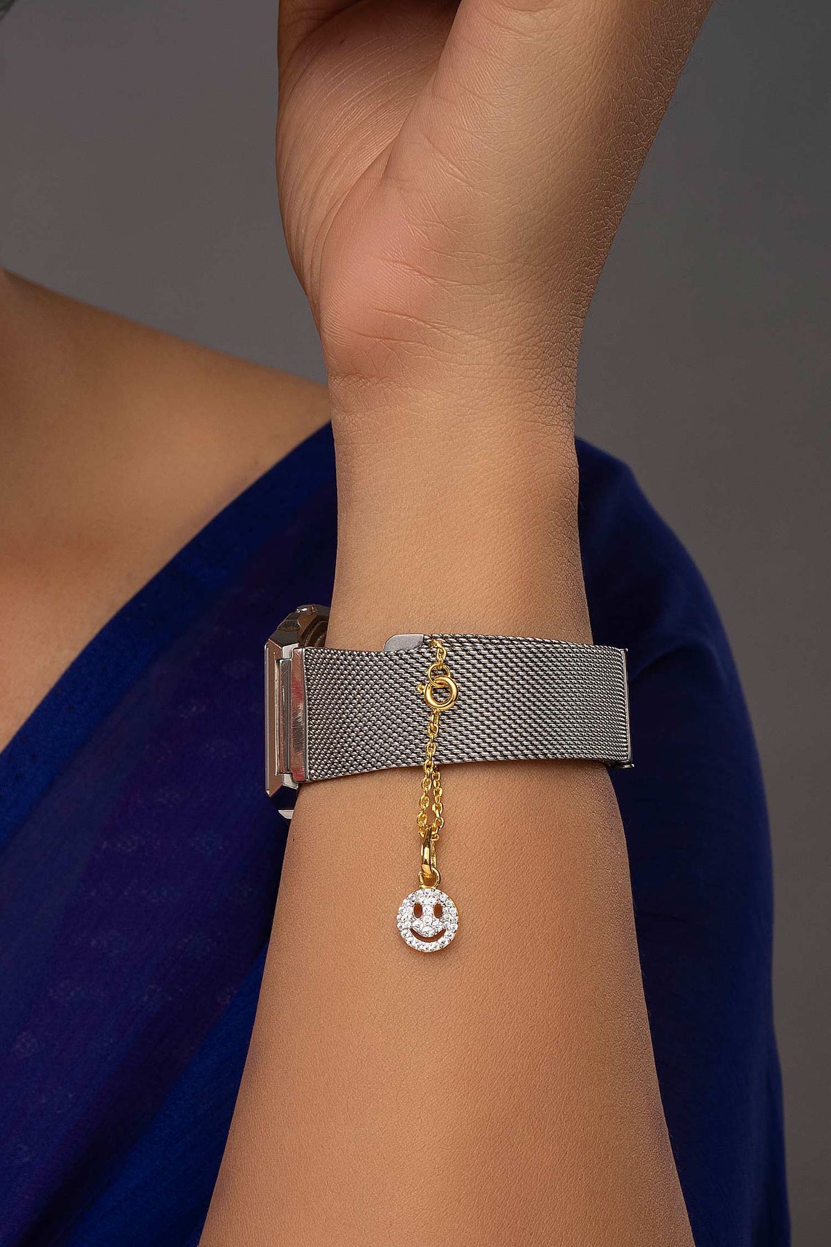Harsha Smiley Charm With Spring Clasp 