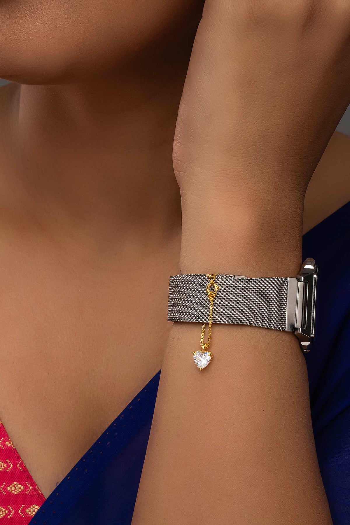 Heart Solitaire Watch Charm 