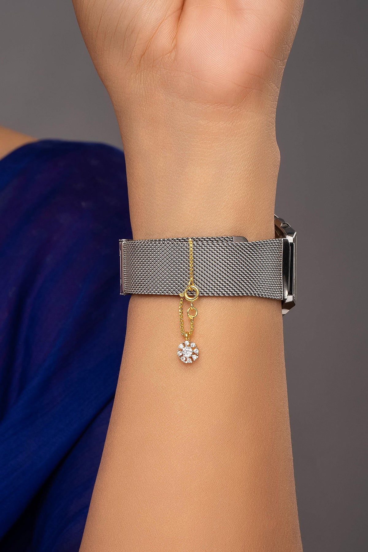 Bloom Gold Plated Flower Watch Charm 