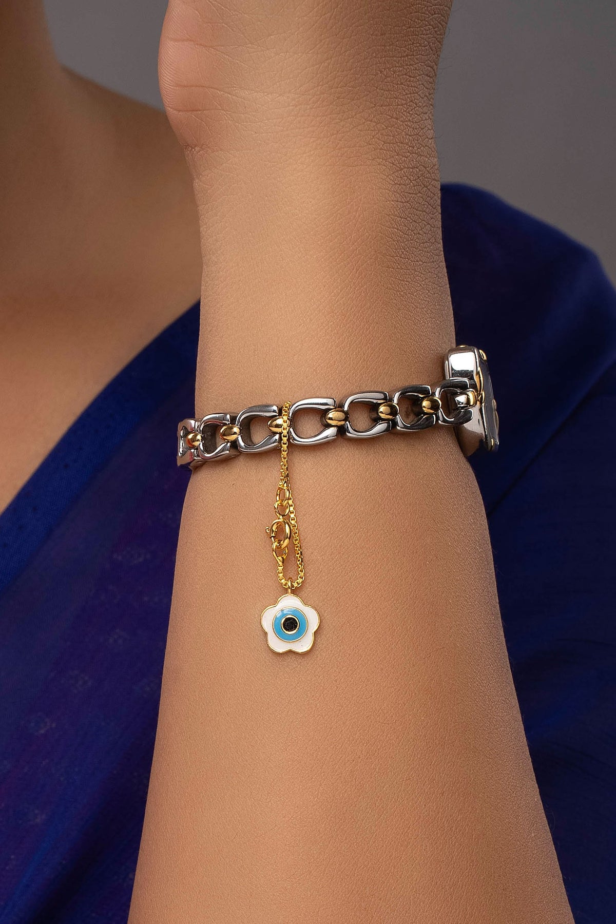 Clover Evil Eye Flower Watch Charm 