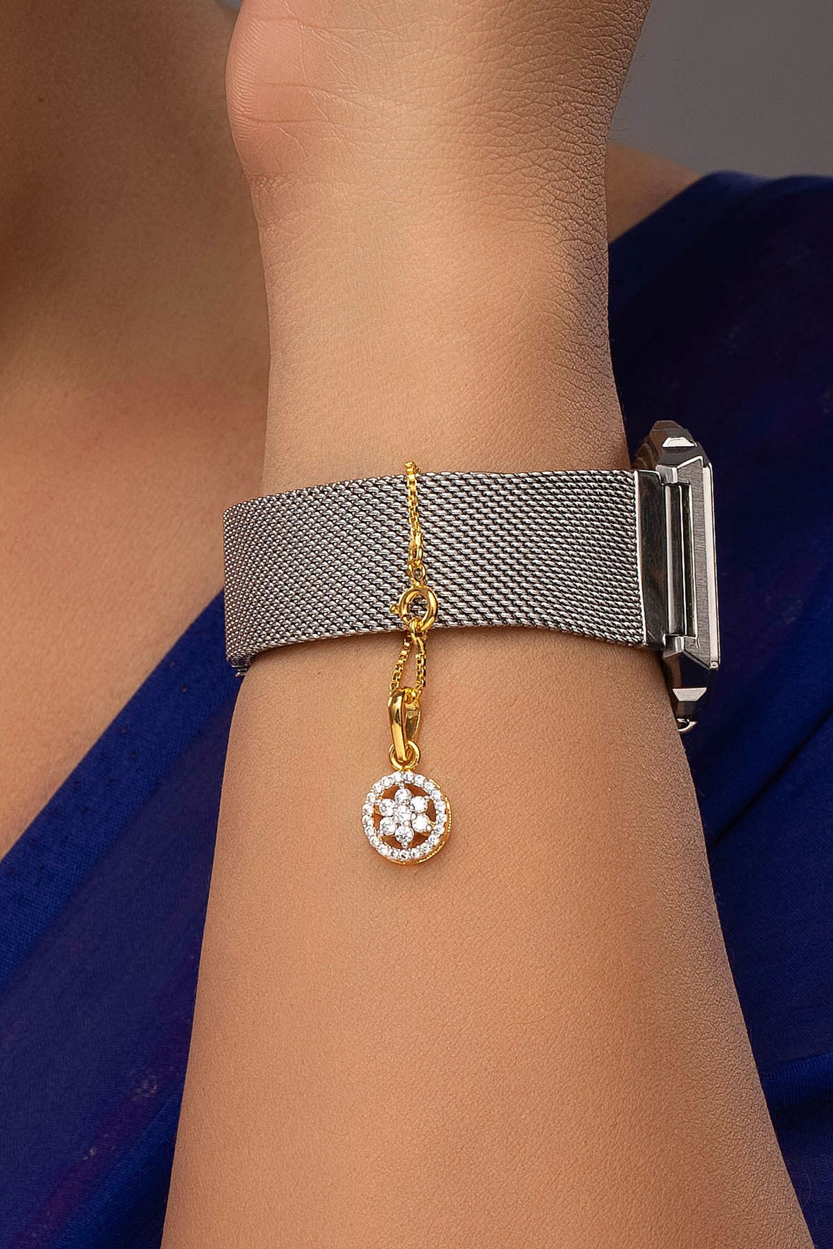 Dhruva CZ Stone Embellished Watch Charm 