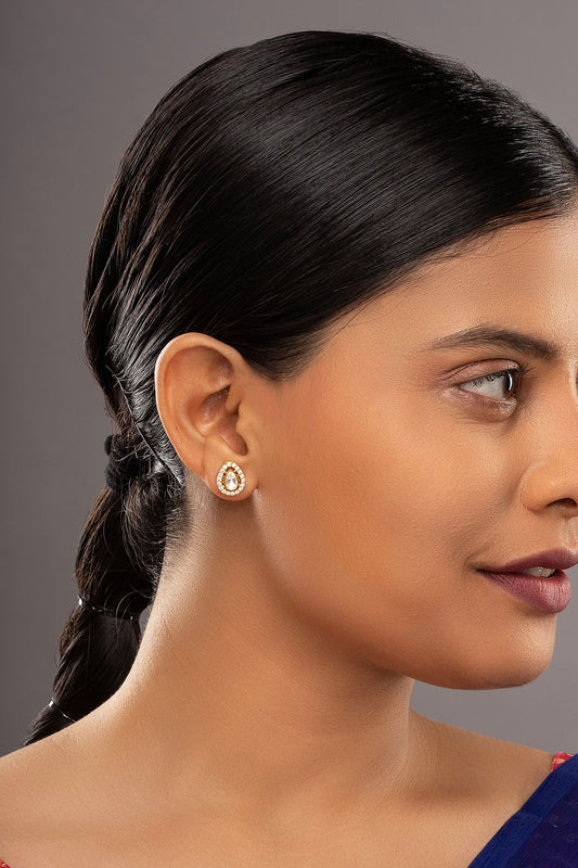 Avya Tear Drop Stone Stud Earrings 