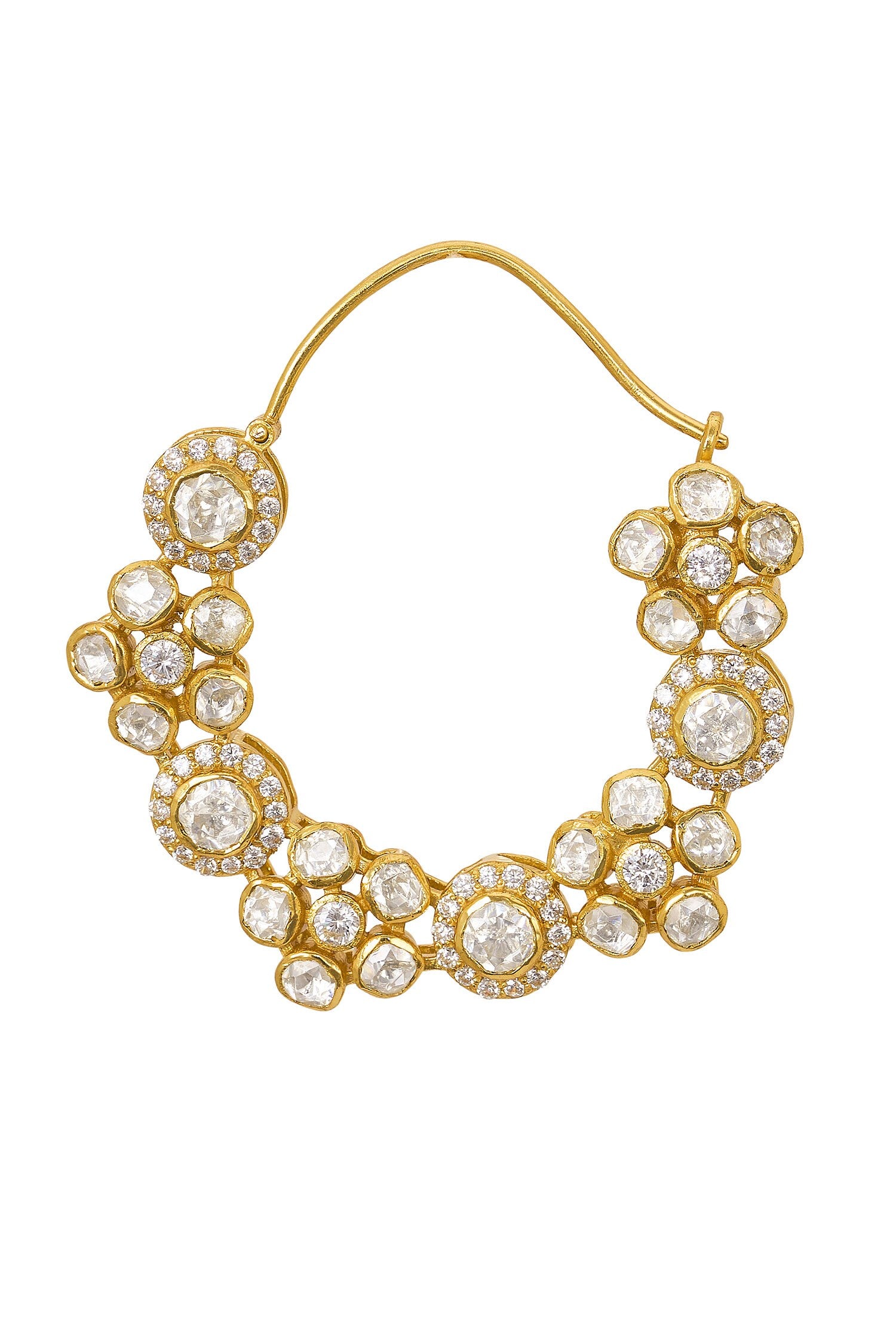 Svarnika Stone Embellished 925 Silver Nose Ring 