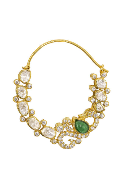 Khanak Stone Embellished Chandbali Nose Ring 