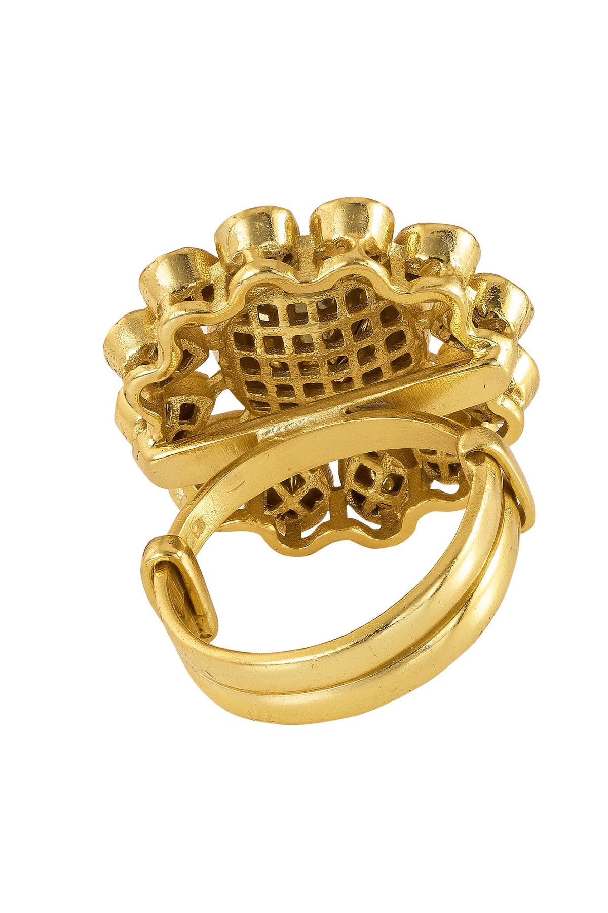 Zeraya Kundan & Stone Embellished Adjustable Ring 