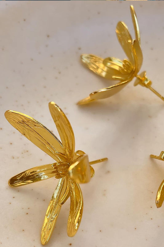 Fiore Gold Stud Earrings 