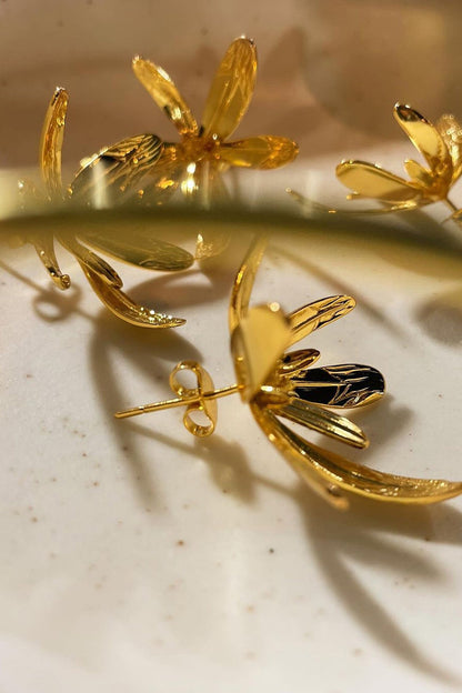 Fiore Gold Stud Earrings 