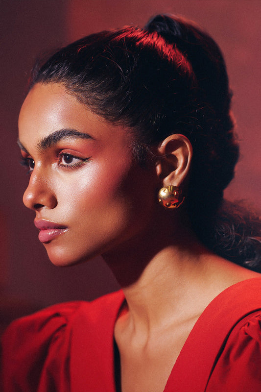 Pallas Gold Stud Earrings 