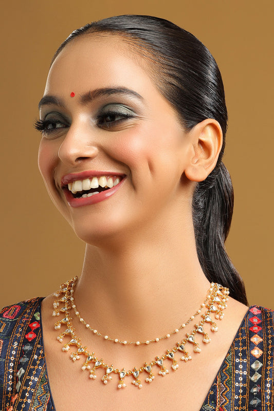 Kundan & Pearl Embellished Necklace 