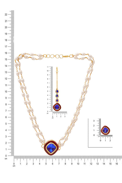 Meenakari Kundan Embellished Necklace Set 