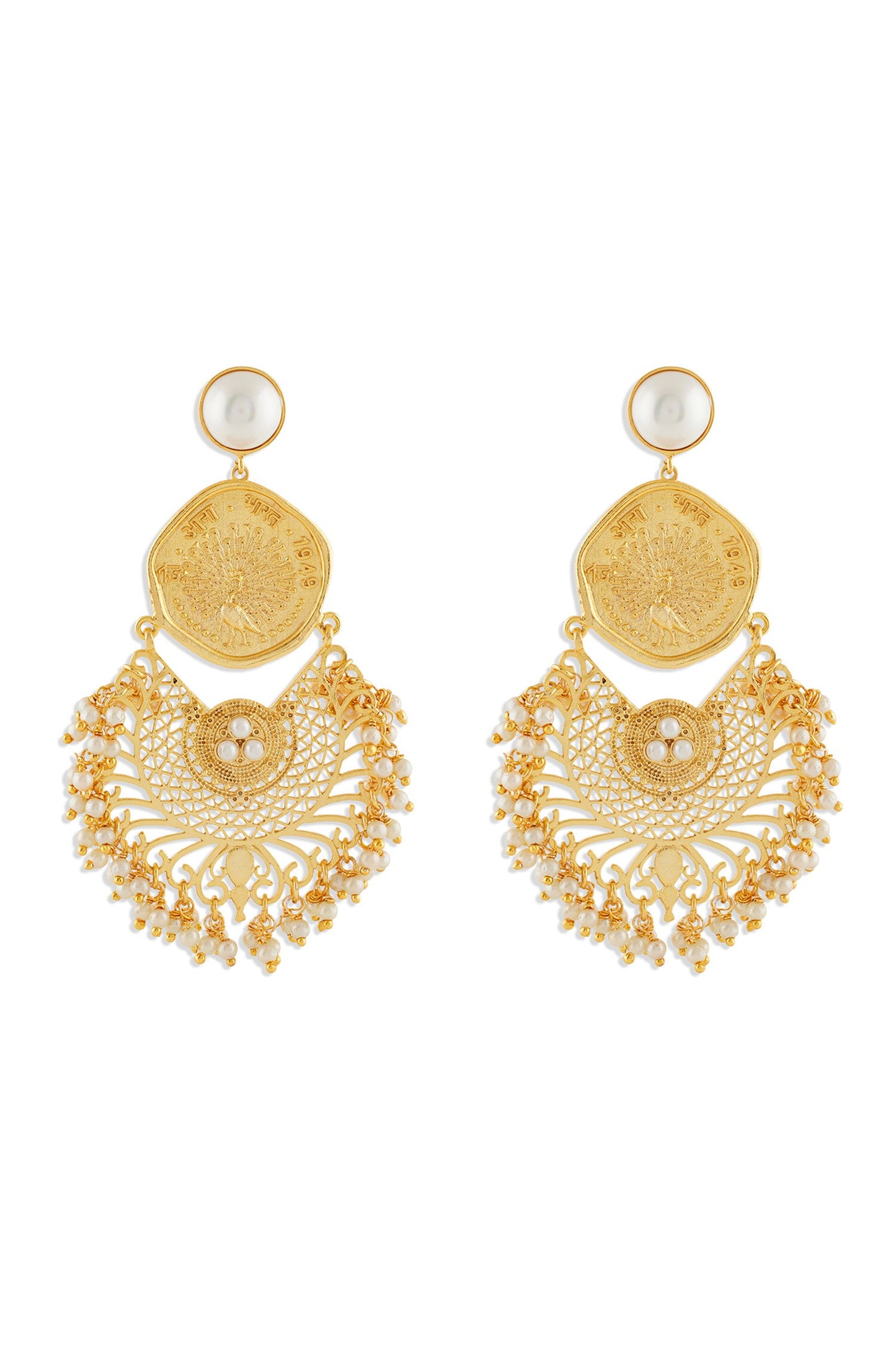 Mor Coin Pearl Earrings 