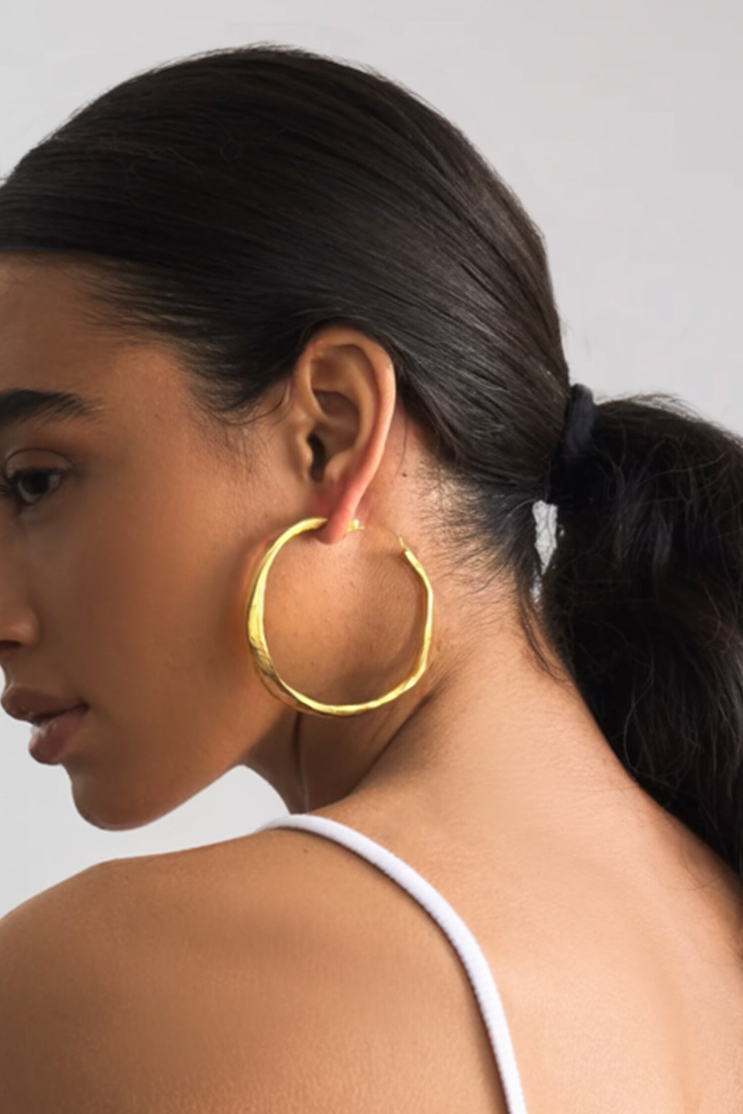 Shakti Textured Large  Hoop Earrings 