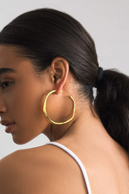Shakti Textured Large  Hoop Earrings 