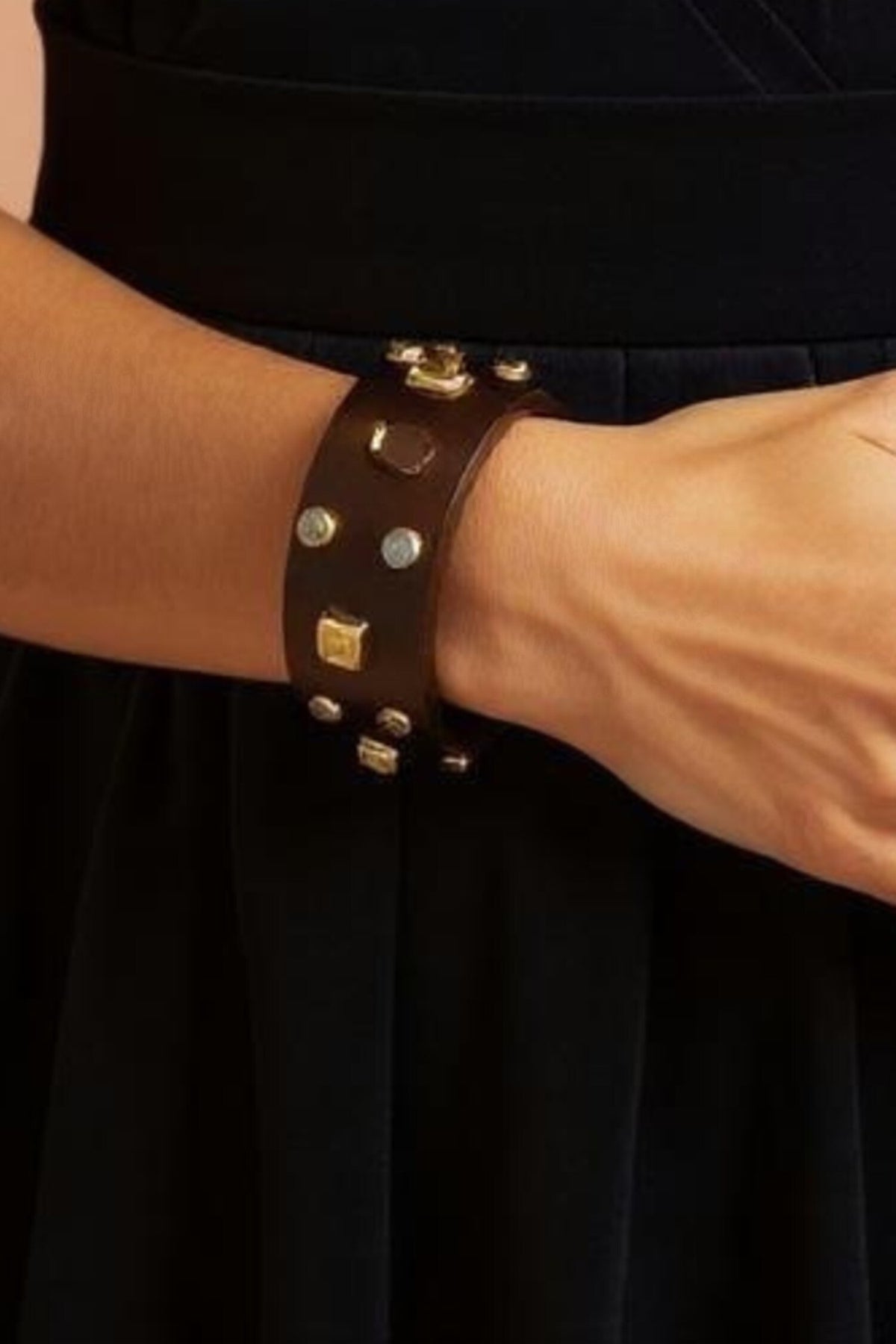 Gemstone Wooden Bangle 