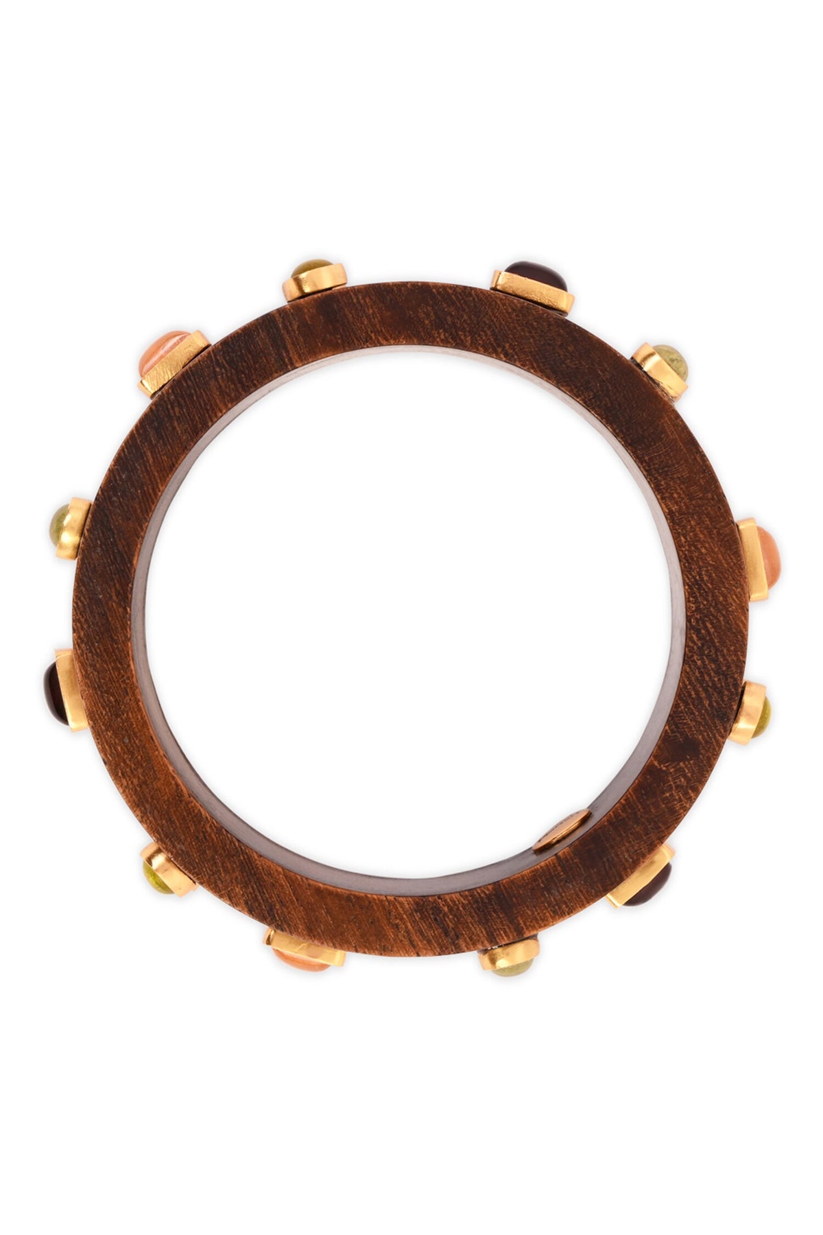 Gemstone Wooden Bangle 