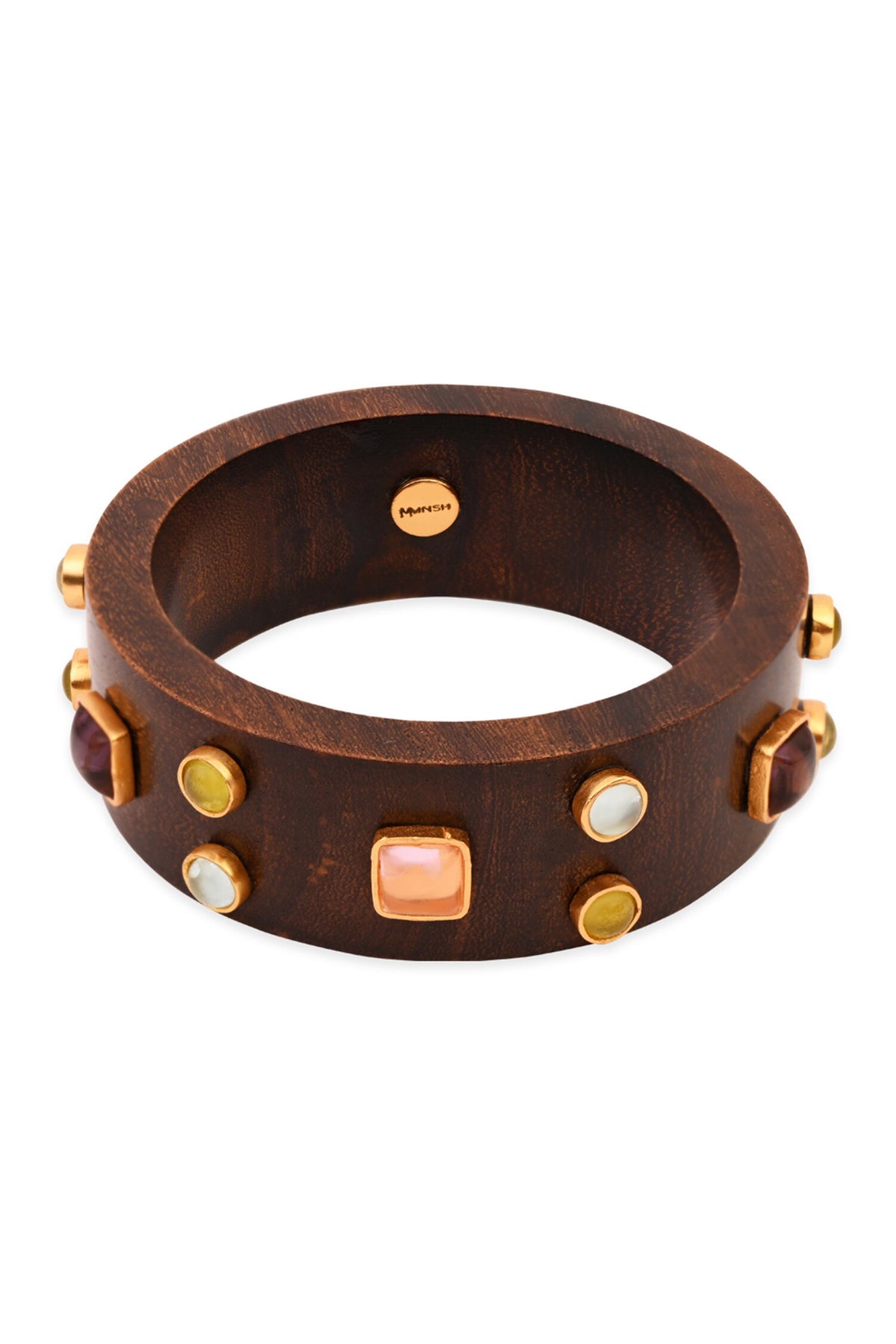 Gemstone Wooden Bangle 