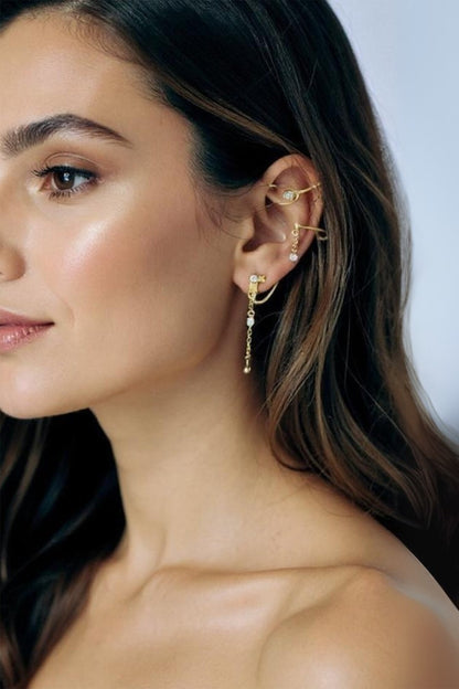 Star Moon Pair Of Ear Cuffs 