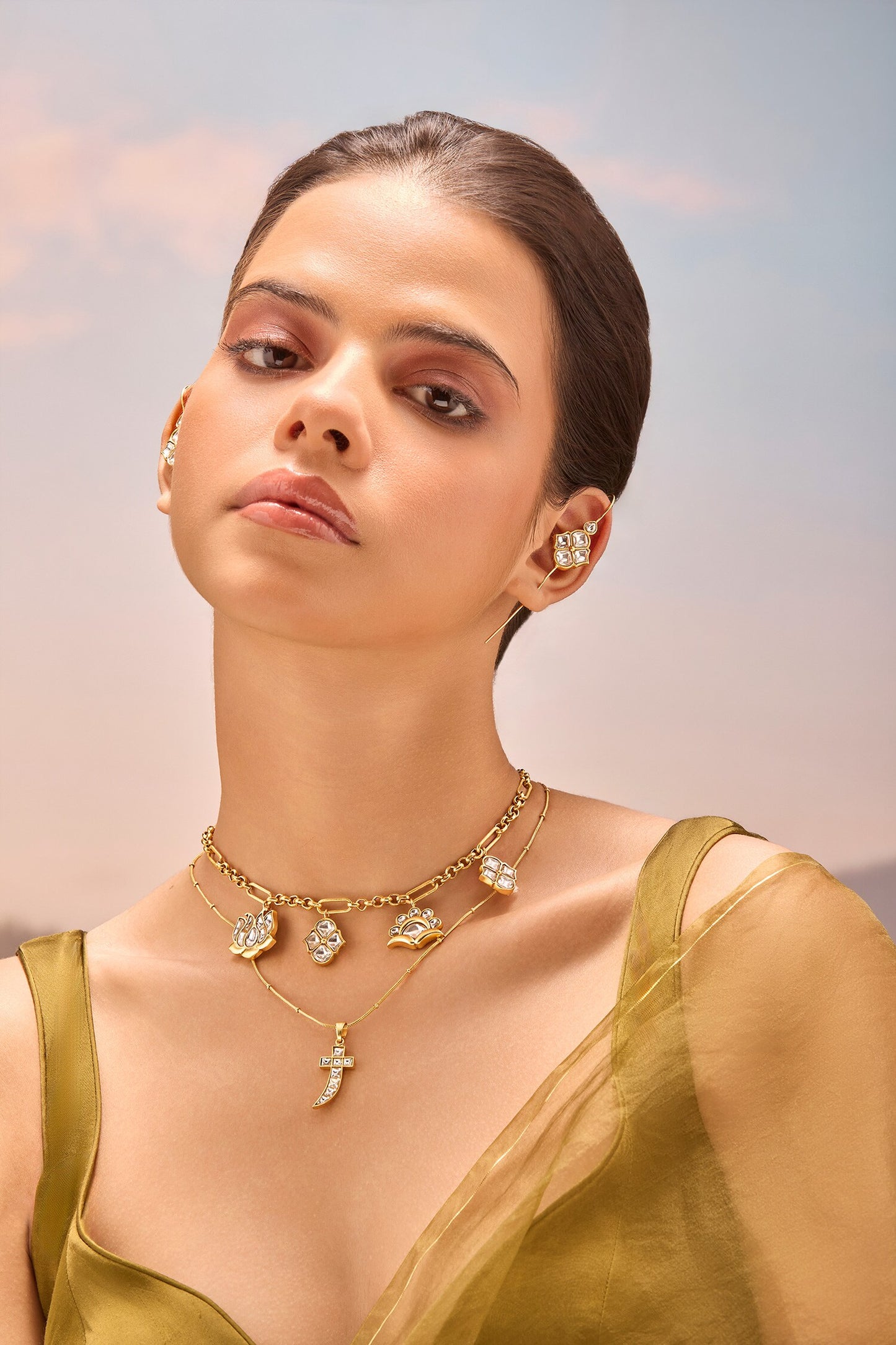 Noor Polki Charm Necklace 
