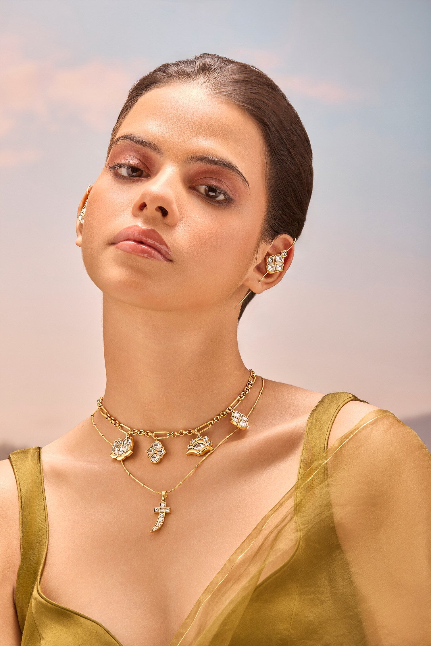 Noor Polki Charm Necklace 
