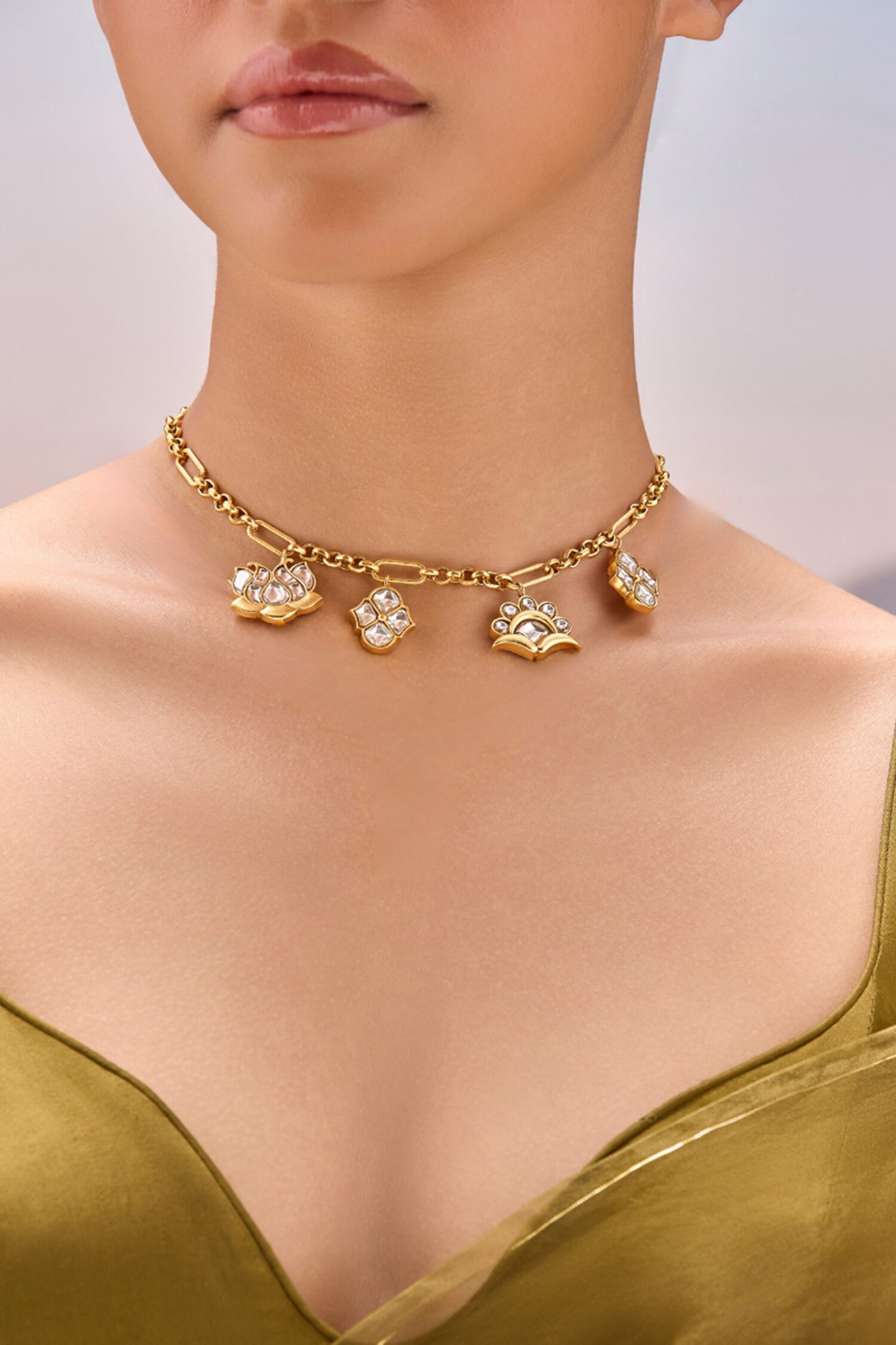 Noor Polki Charm Necklace 