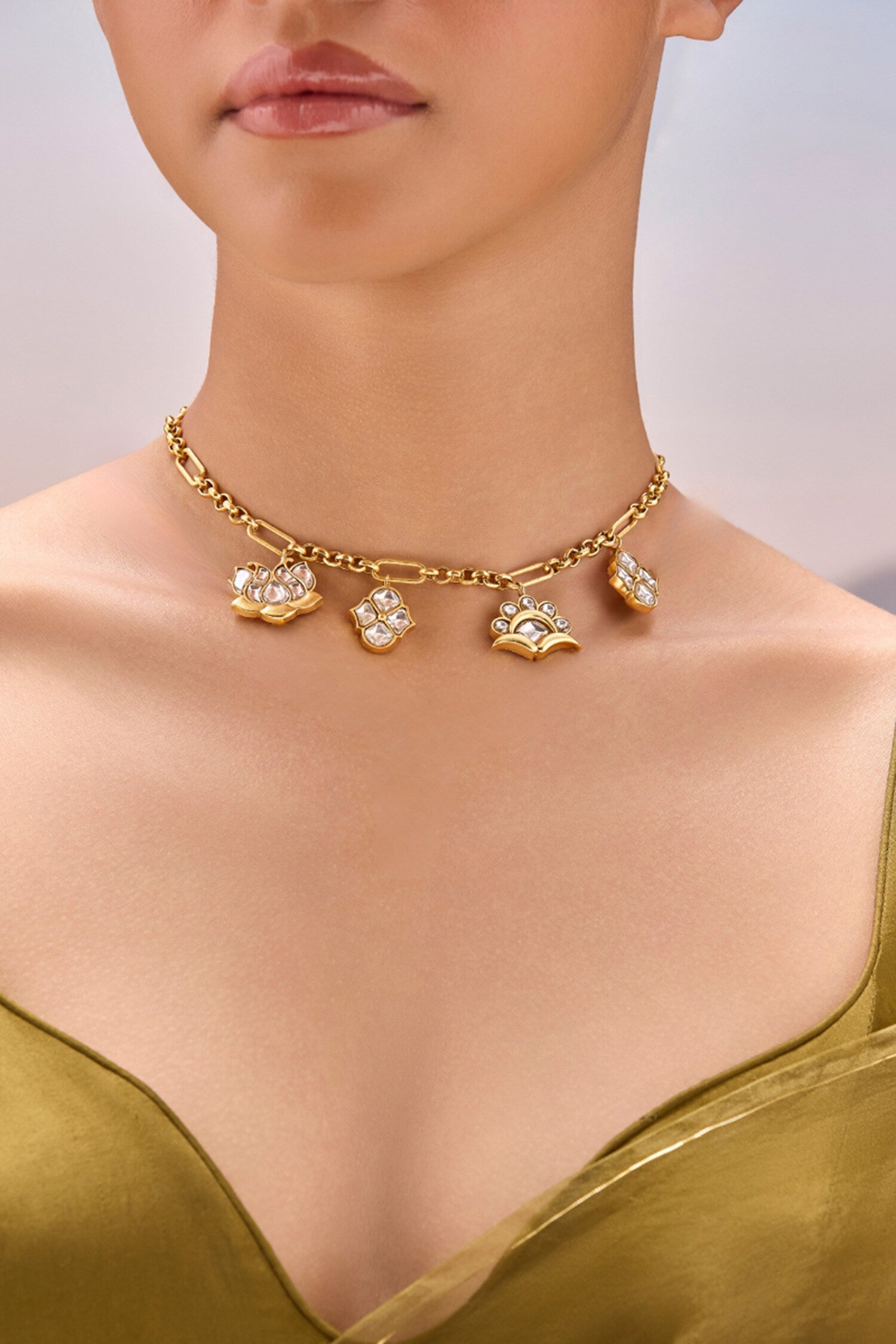 Noor Polki Charm Necklace 