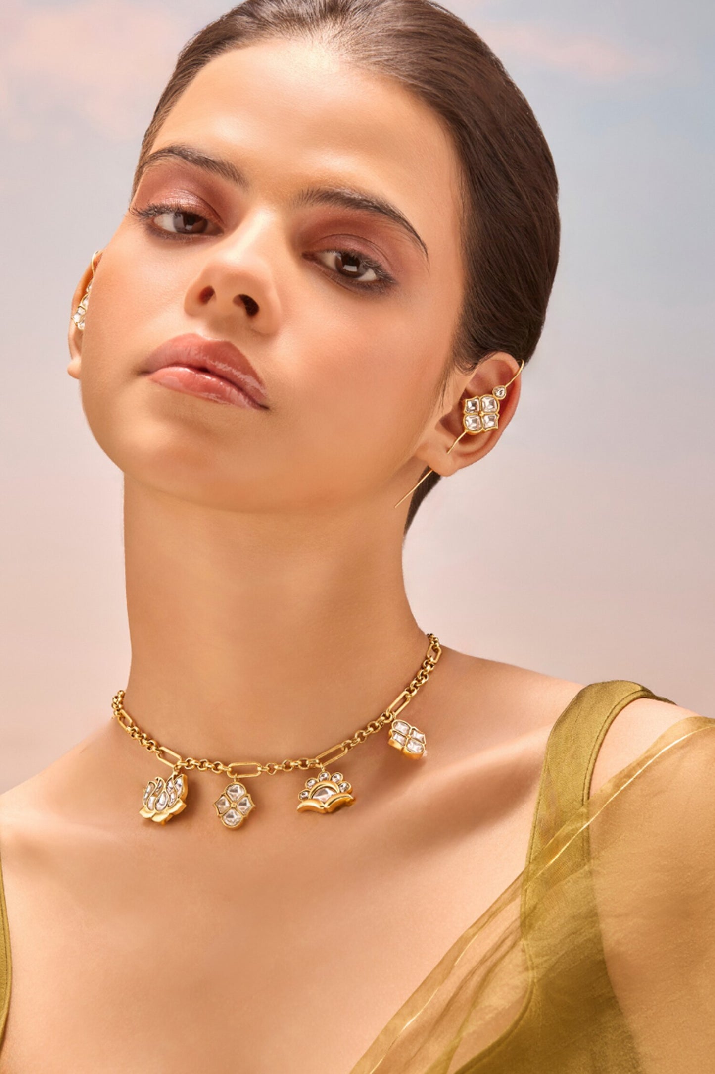 Noor Polki Charm Necklace 