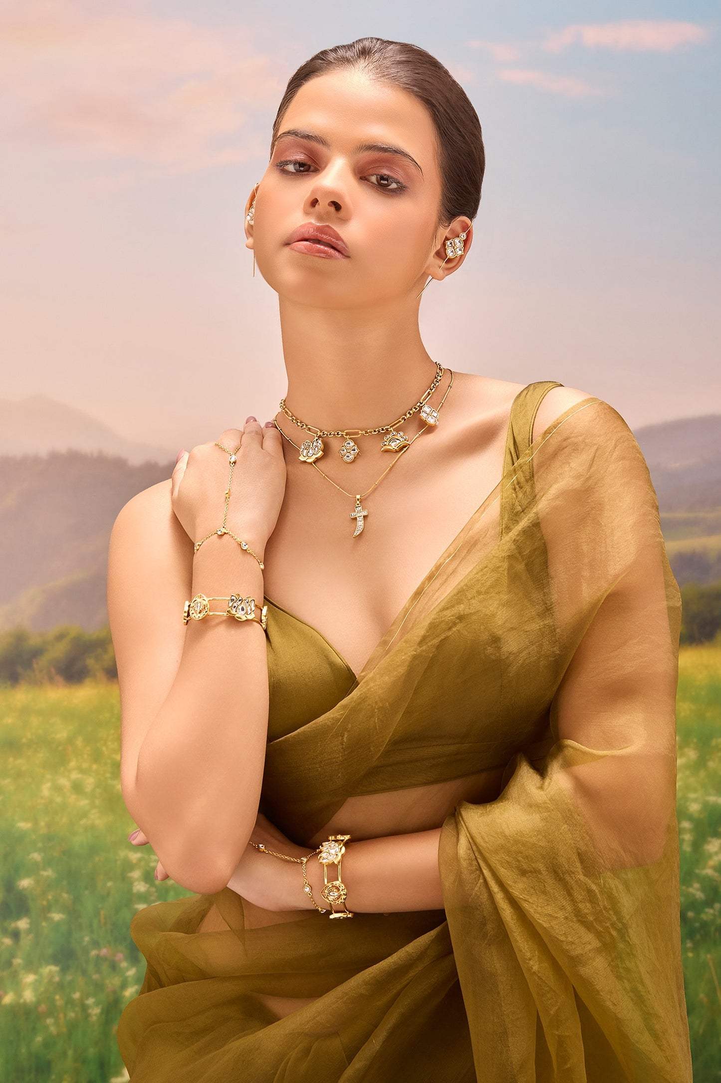 Noor Polki Charm Necklace 