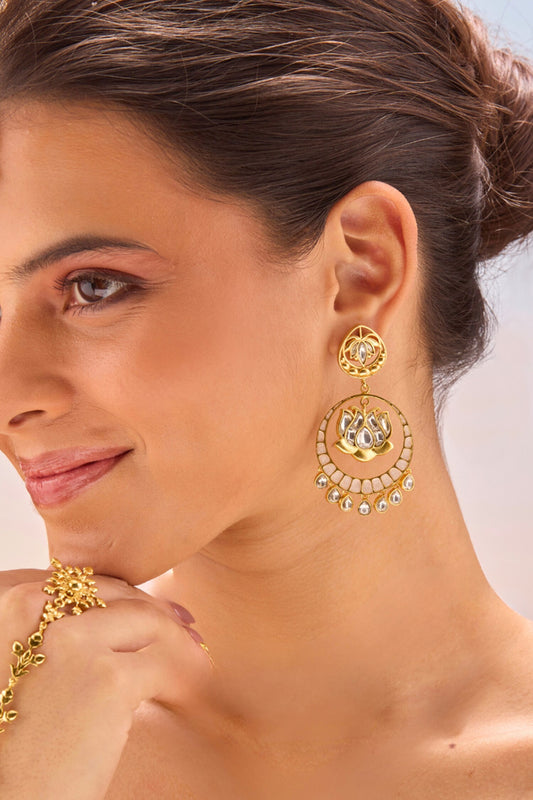 Kamal Polki Earrings 
