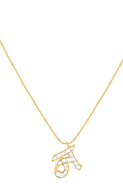 Polki N Shaped Pendant Necklace 
