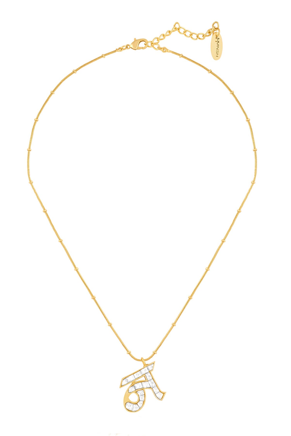 Polki N Shaped Pendant Necklace 