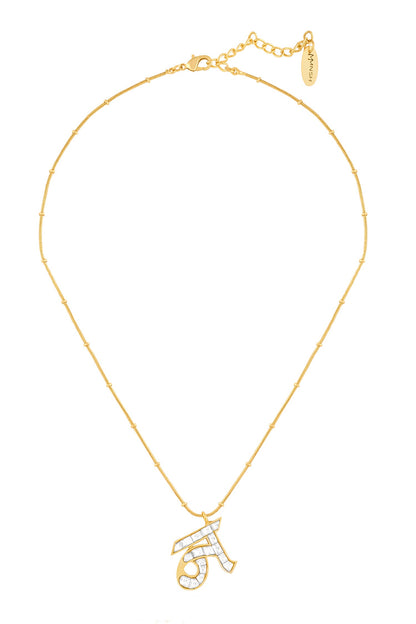 Polki N Shaped Pendant Necklace 