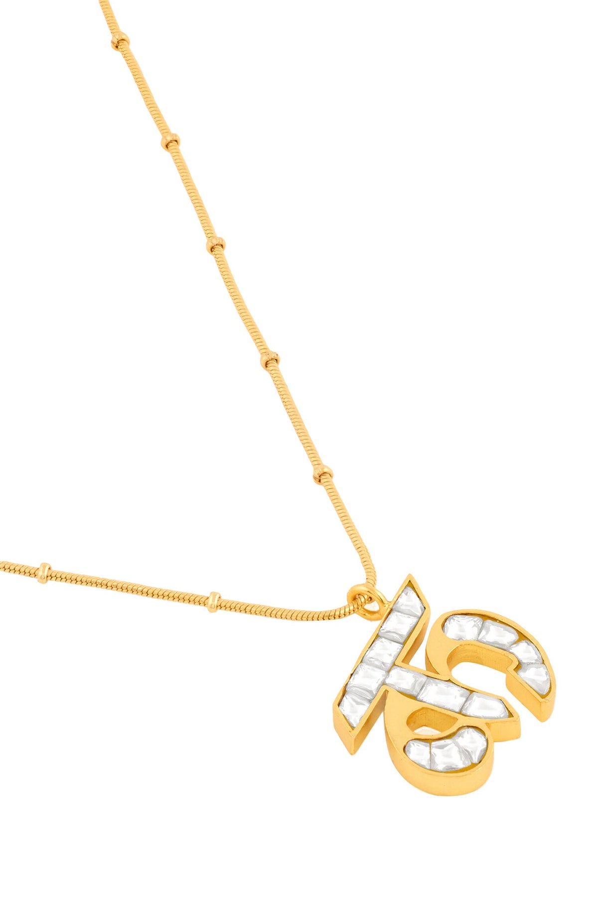 Polki K Shaped Pendant Necklace 