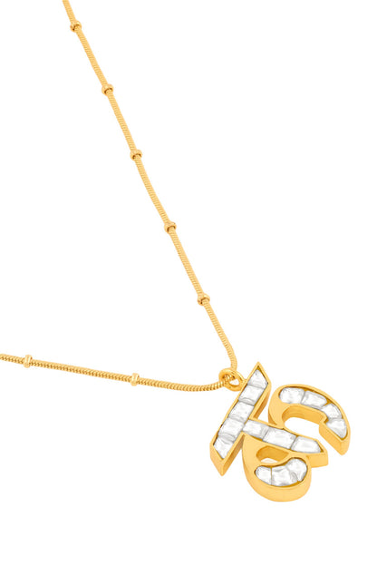 Polki K Shaped Pendant Necklace 