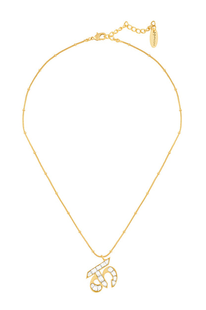 Polki K Shaped Pendant Necklace 