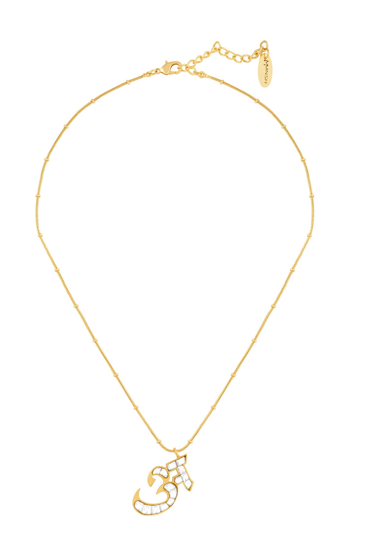 Polki A Shaped Pendant Necklace 