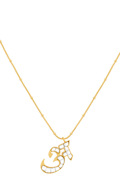 Polki A Shaped Pendant Necklace 