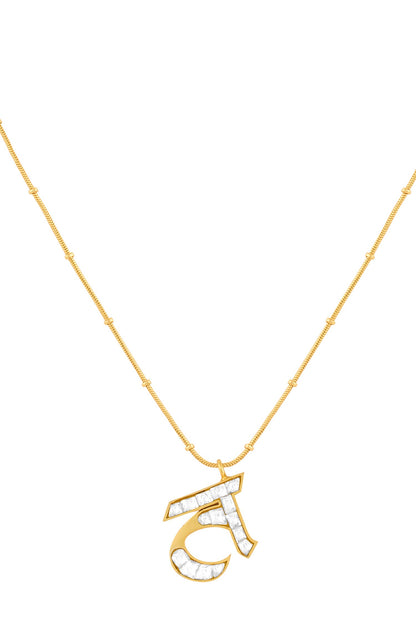 Polki T Shaped Pendant Necklace 