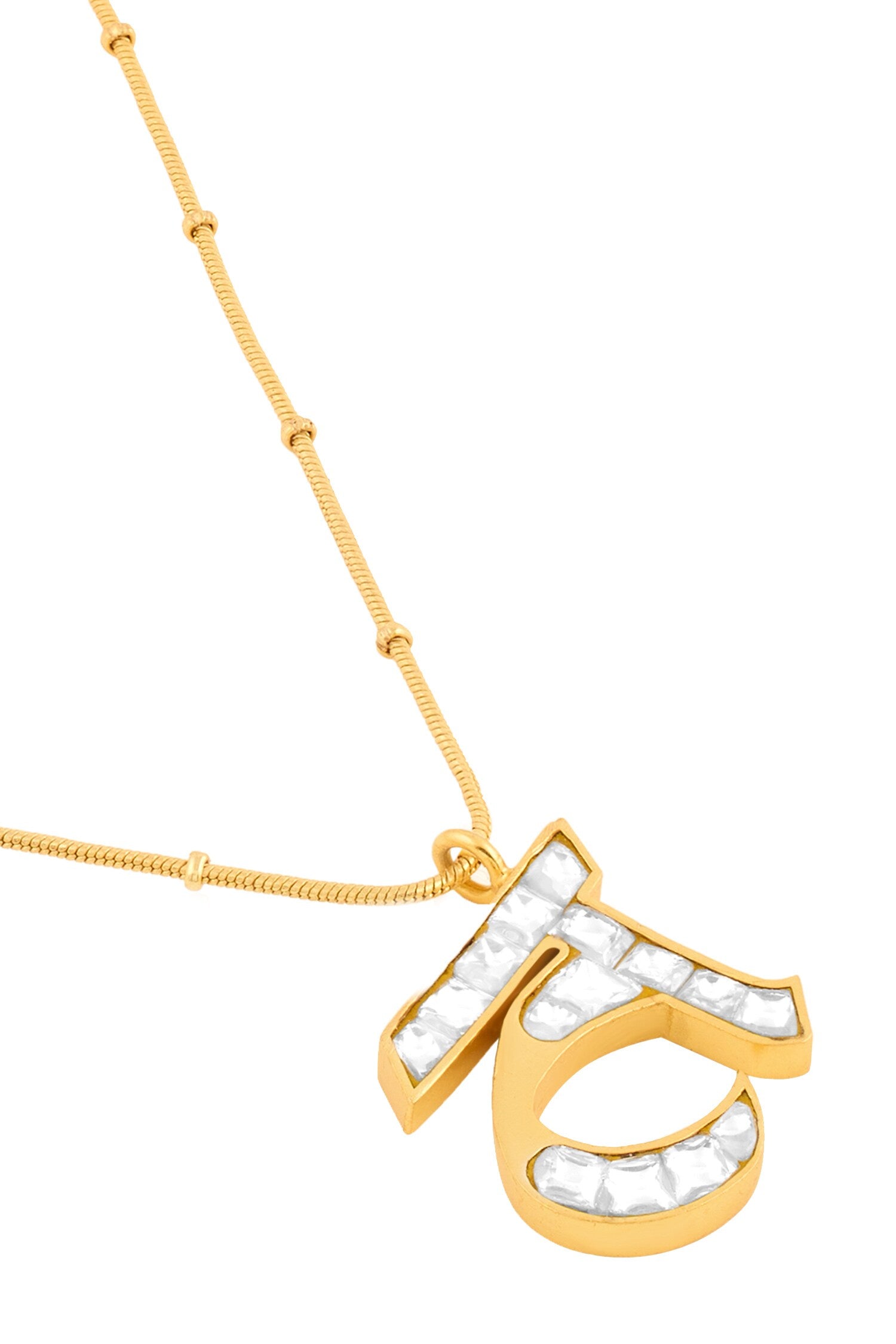 Polki T Shaped Pendant Necklace 