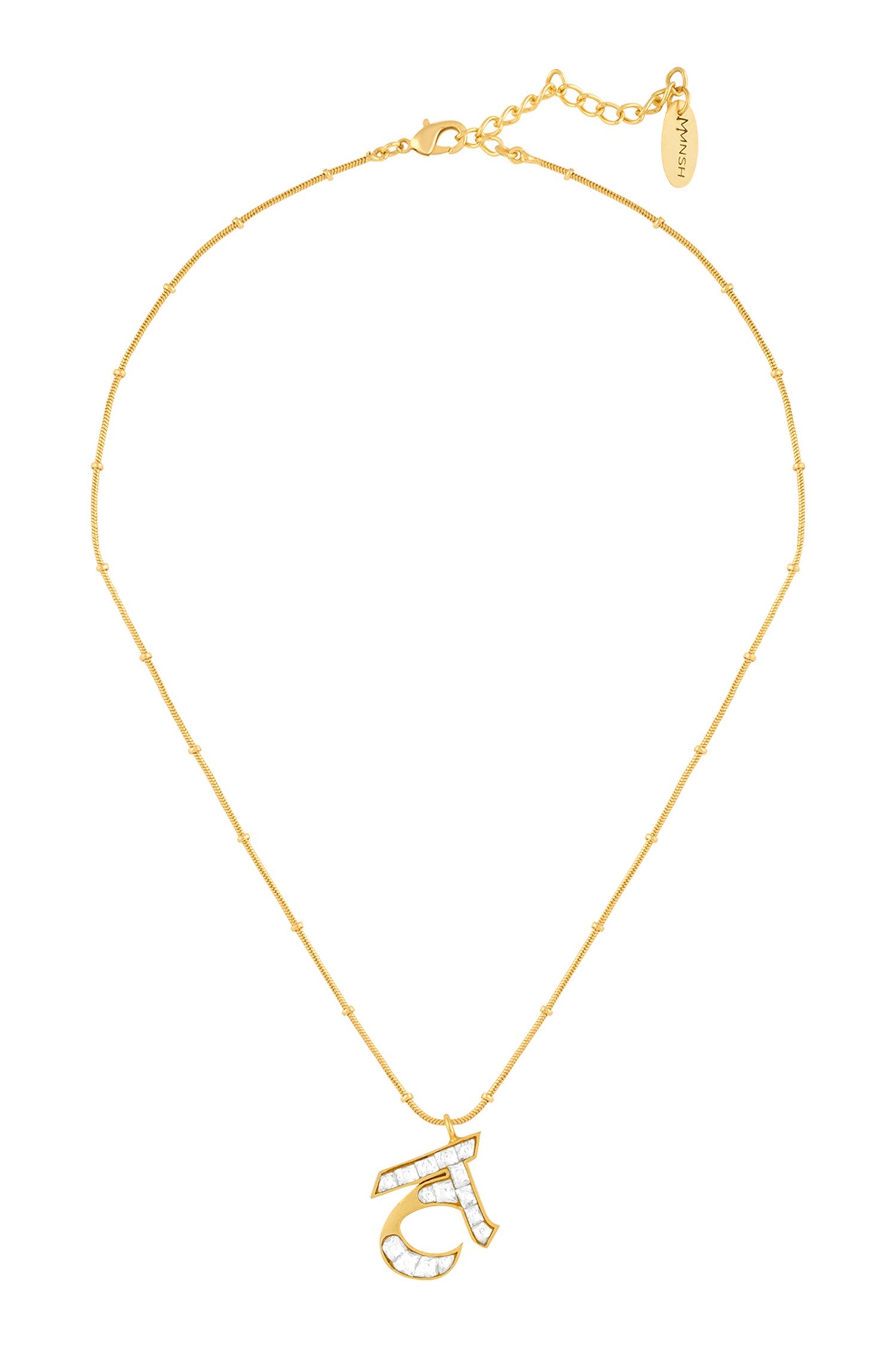 Polki T Shaped Pendant Necklace 