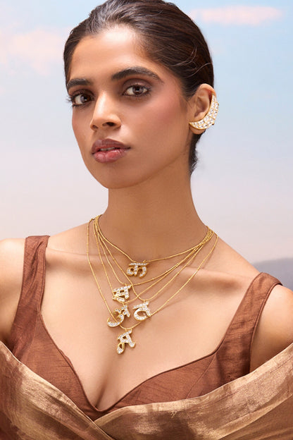 Polki T Shaped Pendant Necklace 