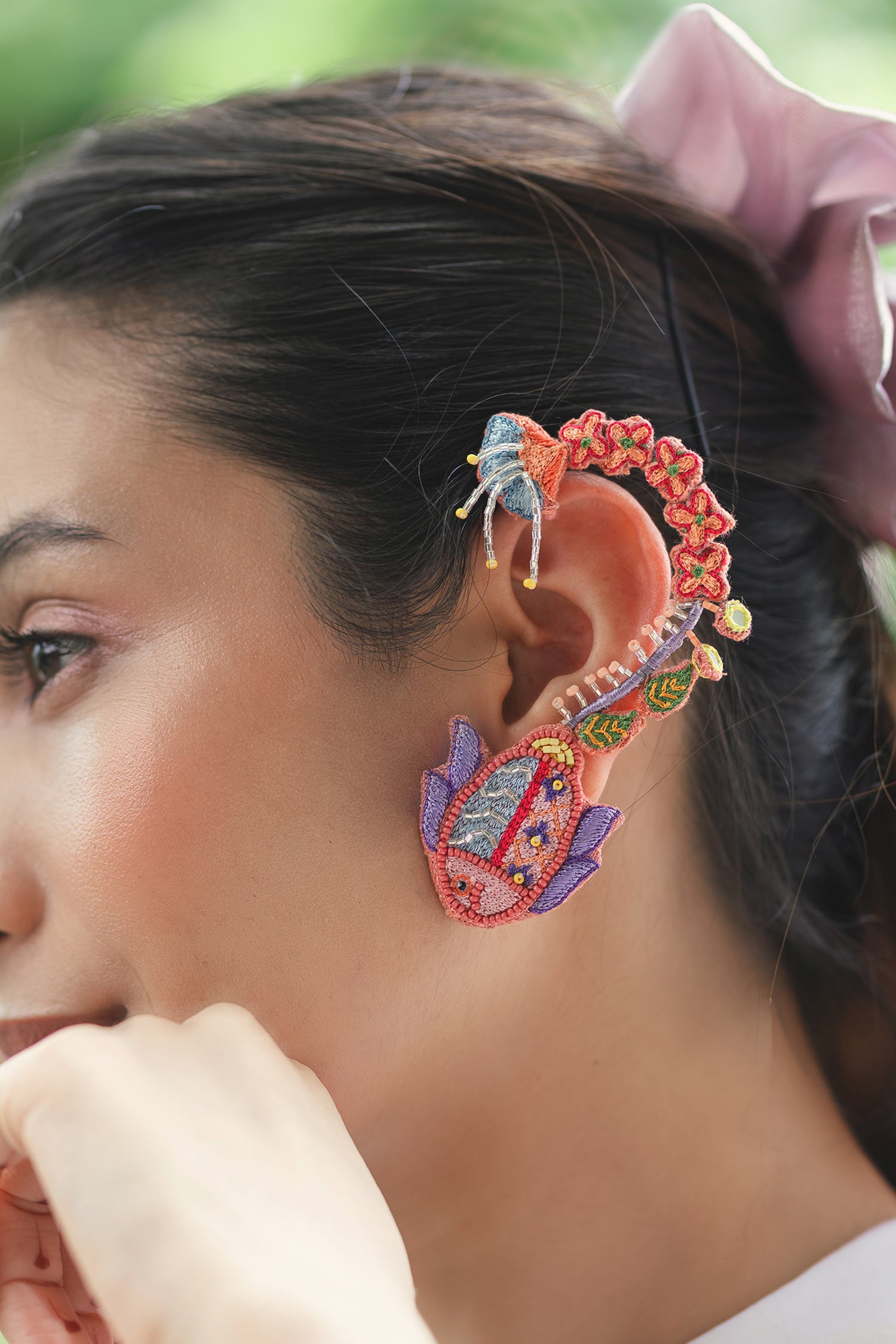 Madhuri Embroidered Earrings 