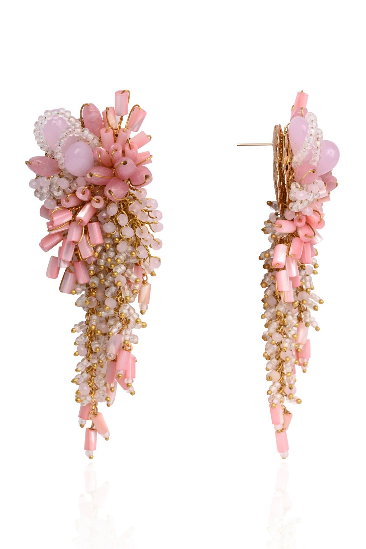 Floree Beaded Cluster Drop Earrings 