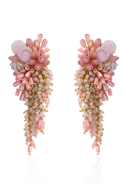 Floree Beaded Cluster Drop Earrings 