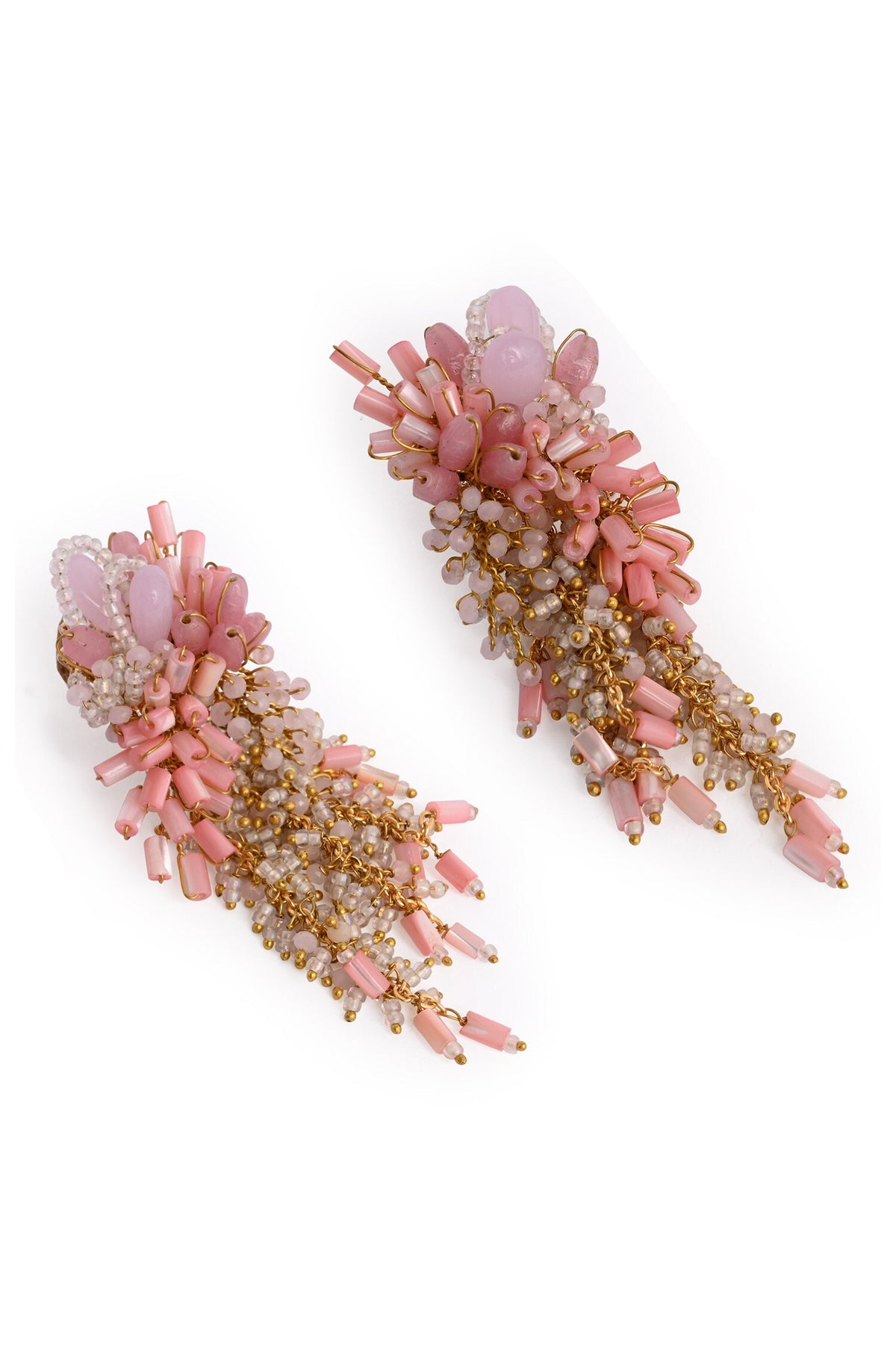 Floree Beaded Cluster Drop Earrings 