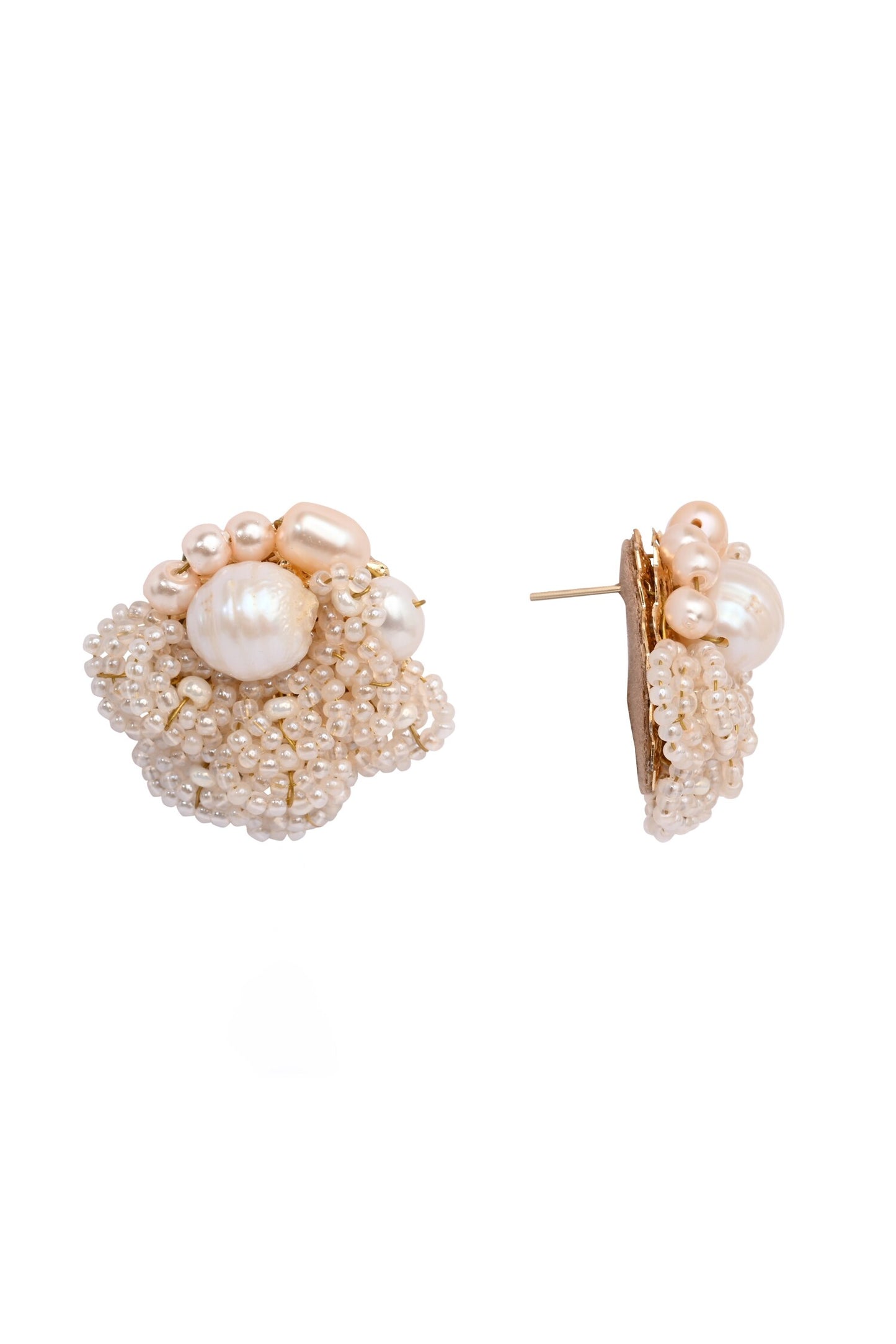 Pearly Cluster Stud Earrings 